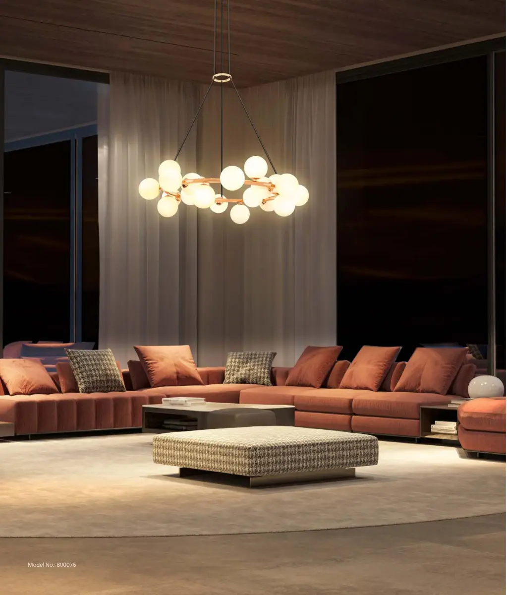 Philips Divine 20-head chandelier in a living room